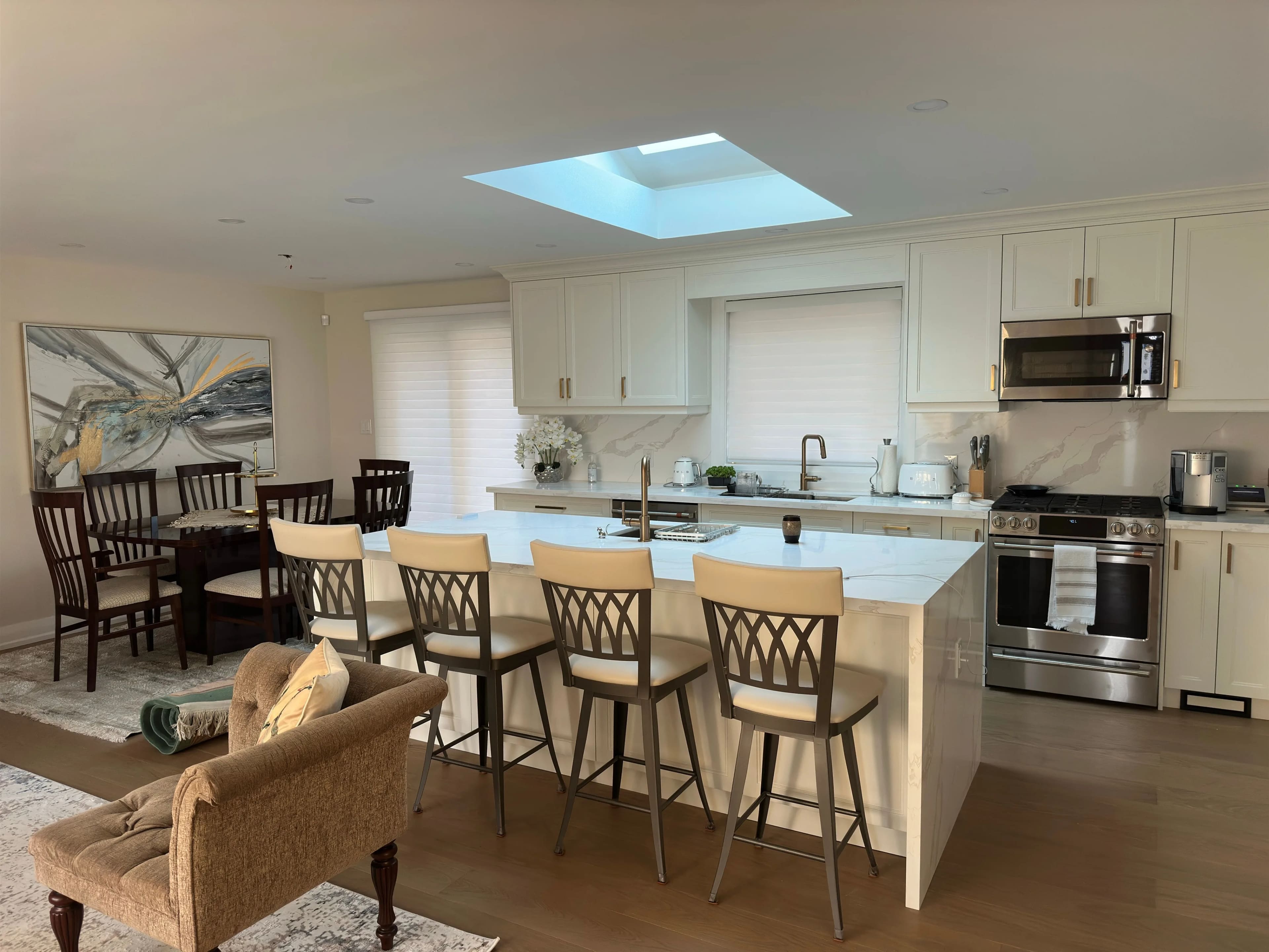 Open-concept kitchen and dining