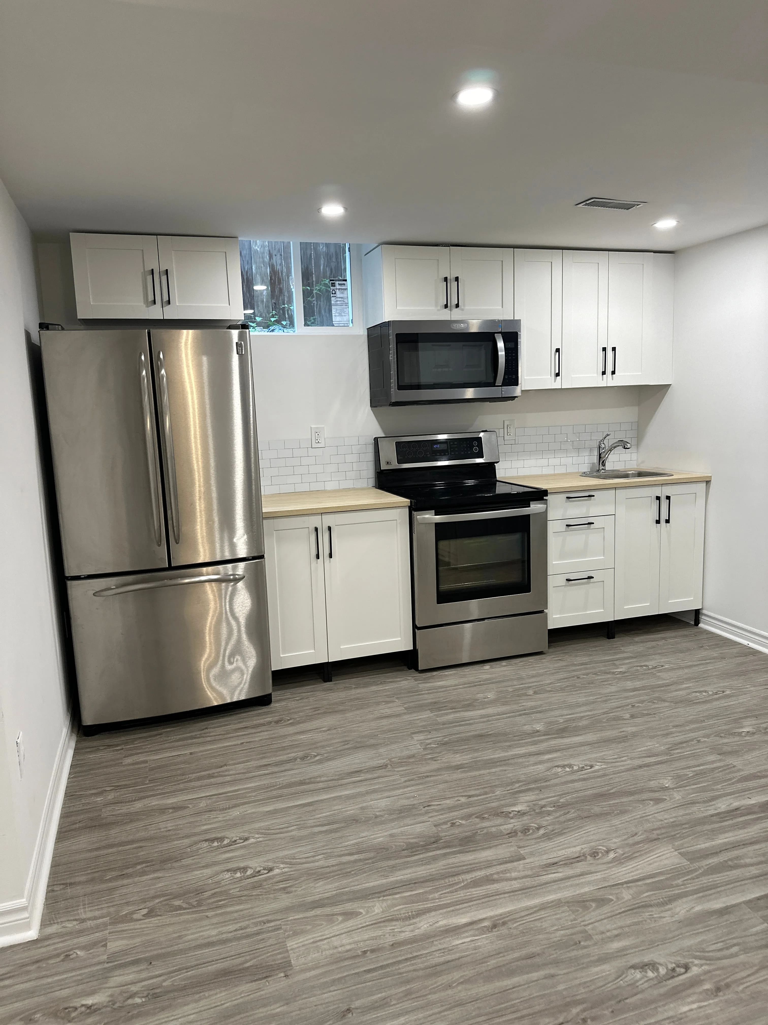 Finished basement kitchen
