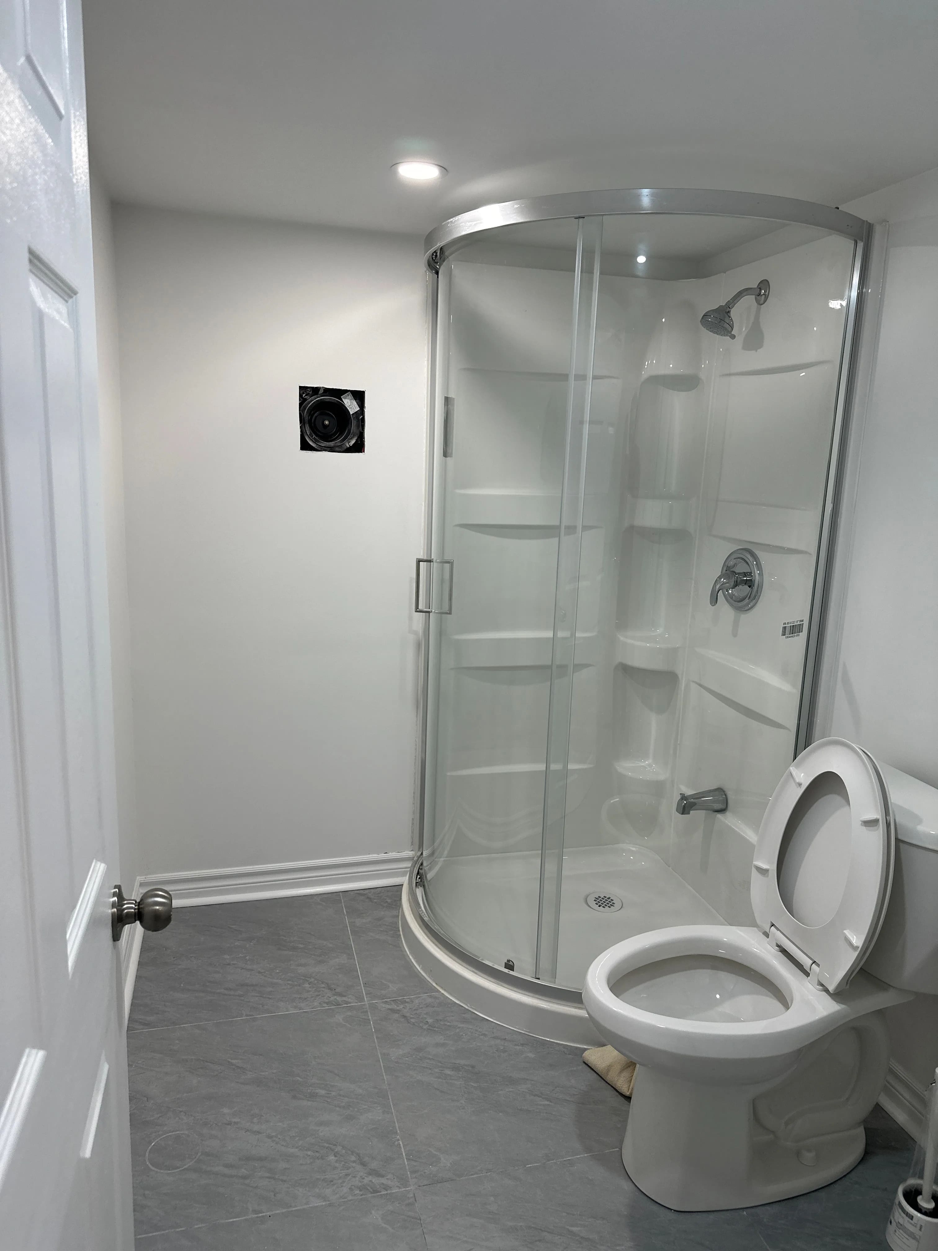 Completed basement bathroom