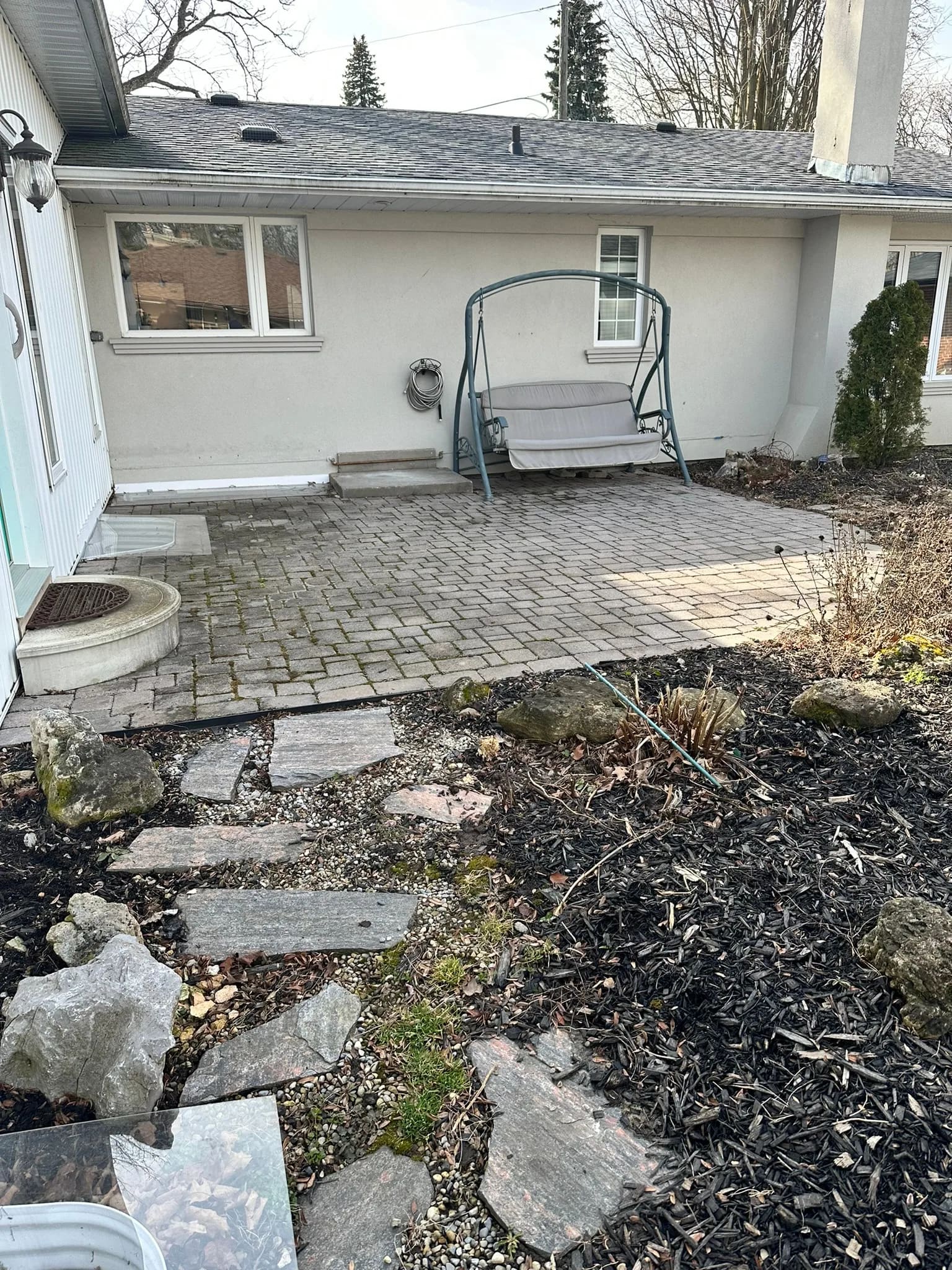 Basement waterproofing project before
