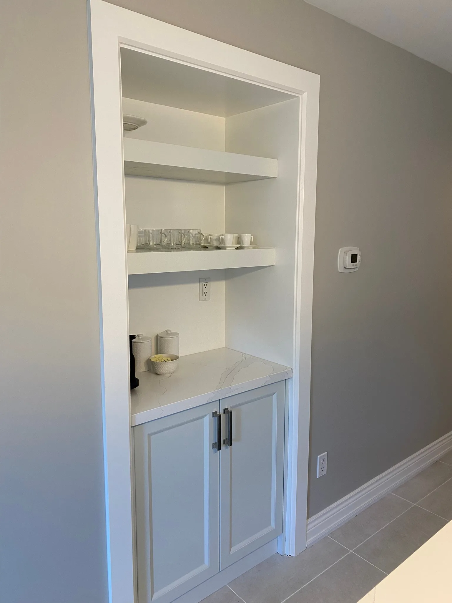 Custom built-in coffee station